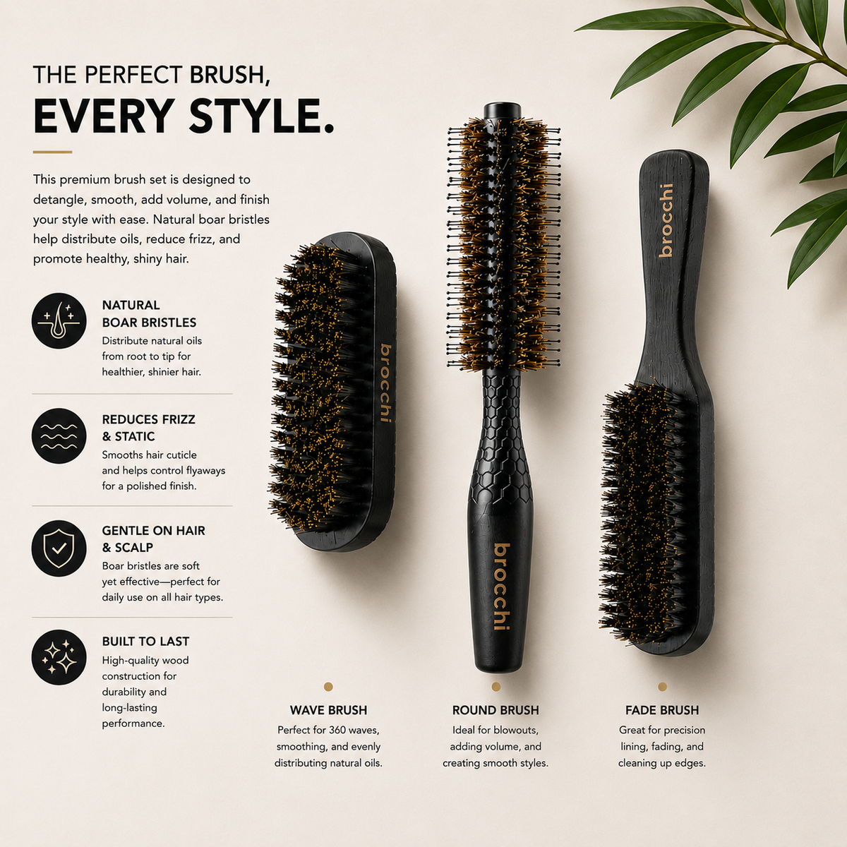 Three-Brush Grooming Set